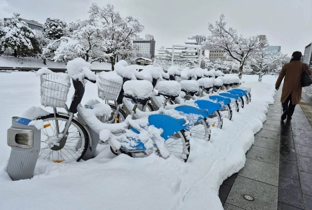 Heavy snowfall hits Japan’s coastline,                         disrupting traffic