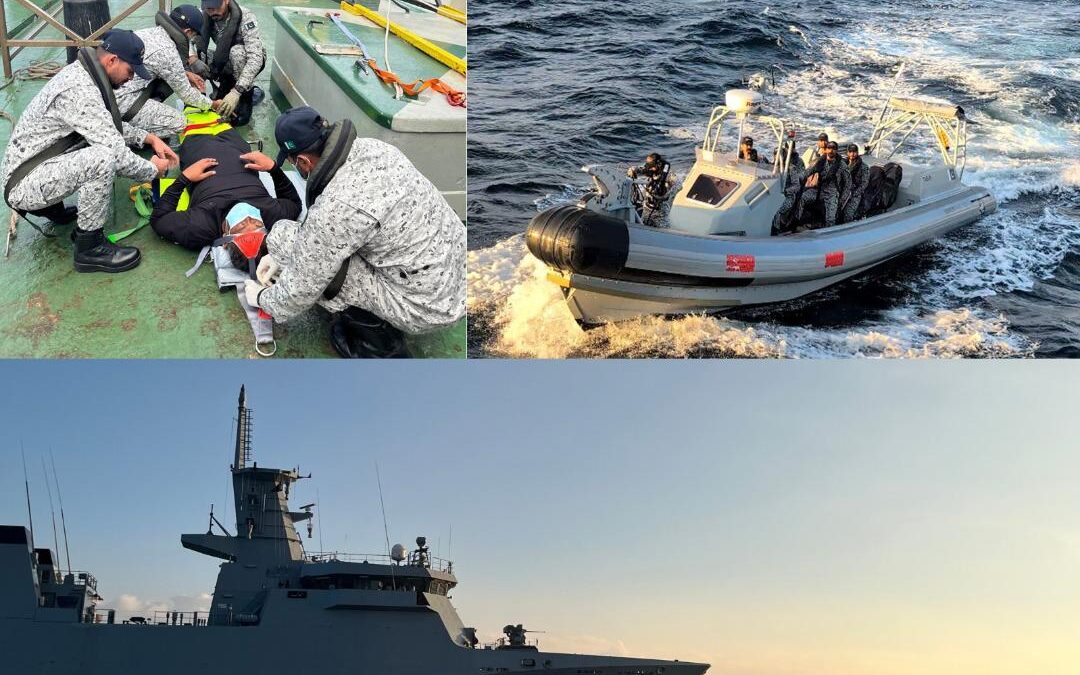 ඉන්දුනීසියානු  නැවක සිටි ශ්‍රී ලාංකිකයකුට                                පාකිස්තාන නාවික හමුදාවෙන් හදිසි  ප්‍රතිකාර