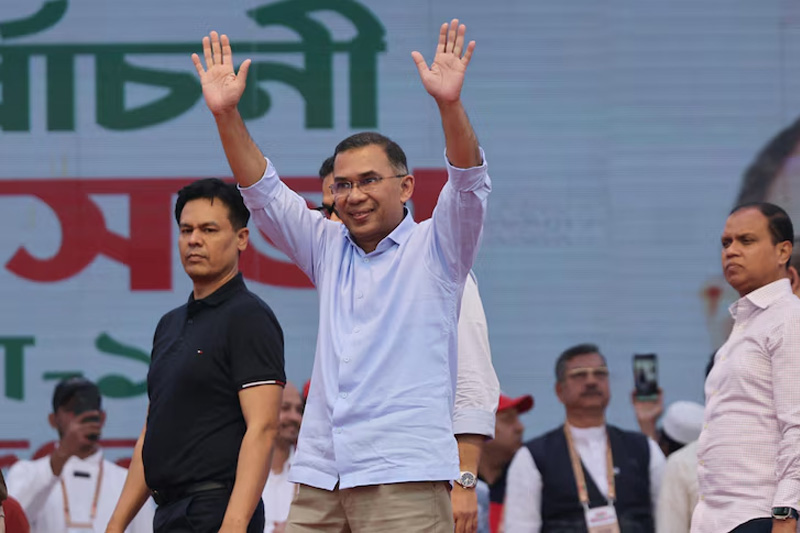 බංග්ලාදේශ ජාතිකවාදී පක්ෂයට නායකත්වය දුන්                                         තාරික් රහ්මාන් අගමැති ලෙස දියුරුම් දෙන්න සූදානම්