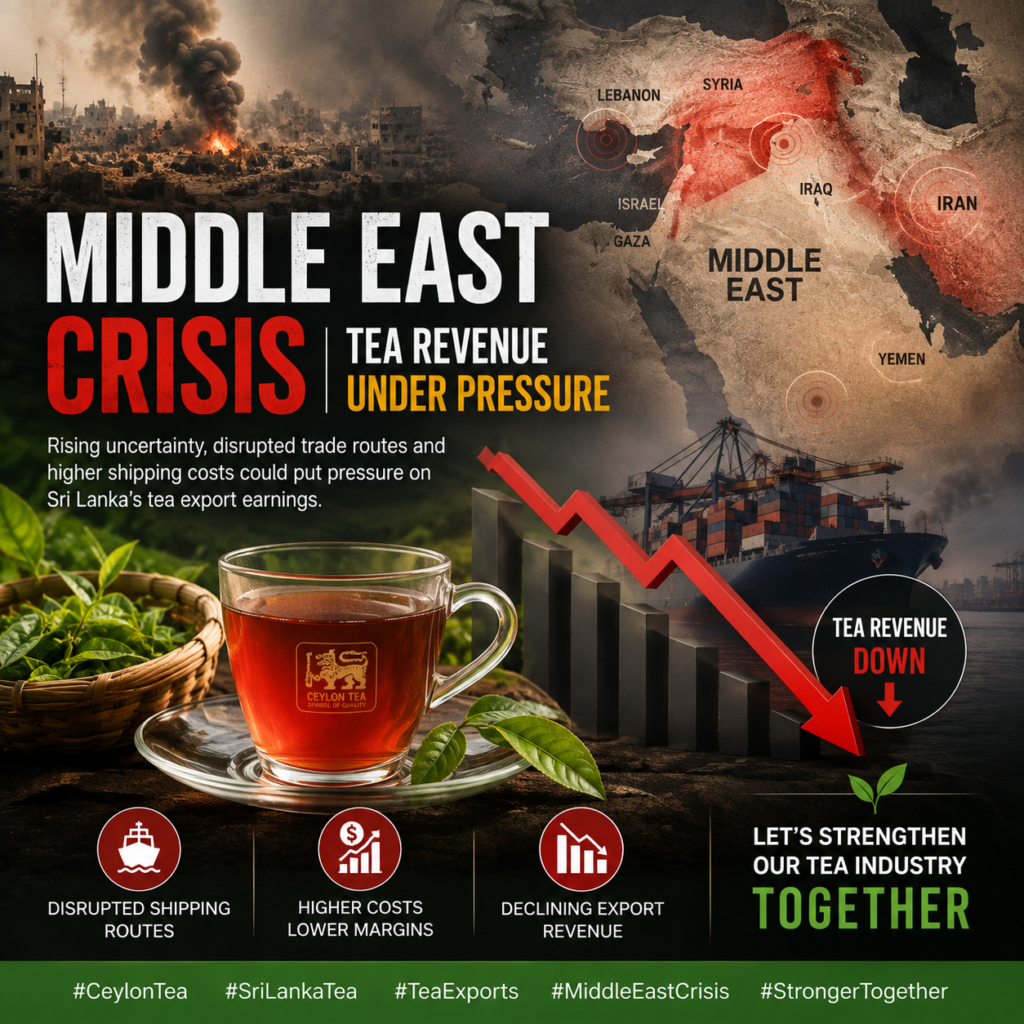 Tea export earnings plunge $67 million amid                      Middle East crisis
