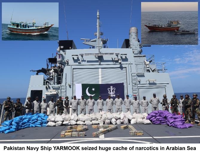 PAKISTAN NAVY SEIZES LARGE CACHE OF NARCOTICS IN ARABIAN SEA